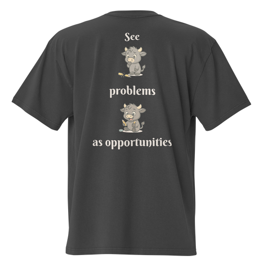 POSITIVITY OVERSIZED TEE IN FADED BLACK