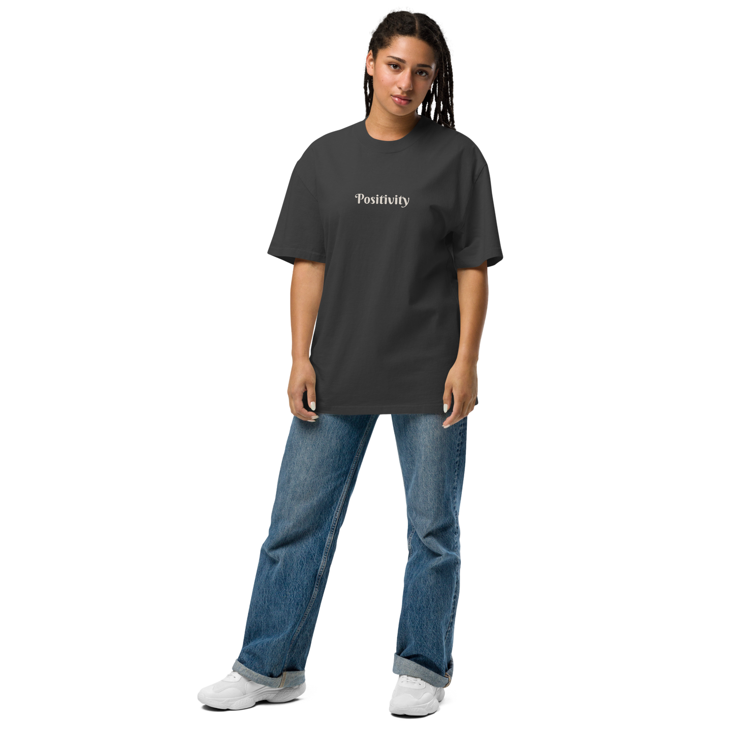 SEE PROBLEMS AS OPPORTUNITIES OVERSIZED TEE IN FADED BLACK