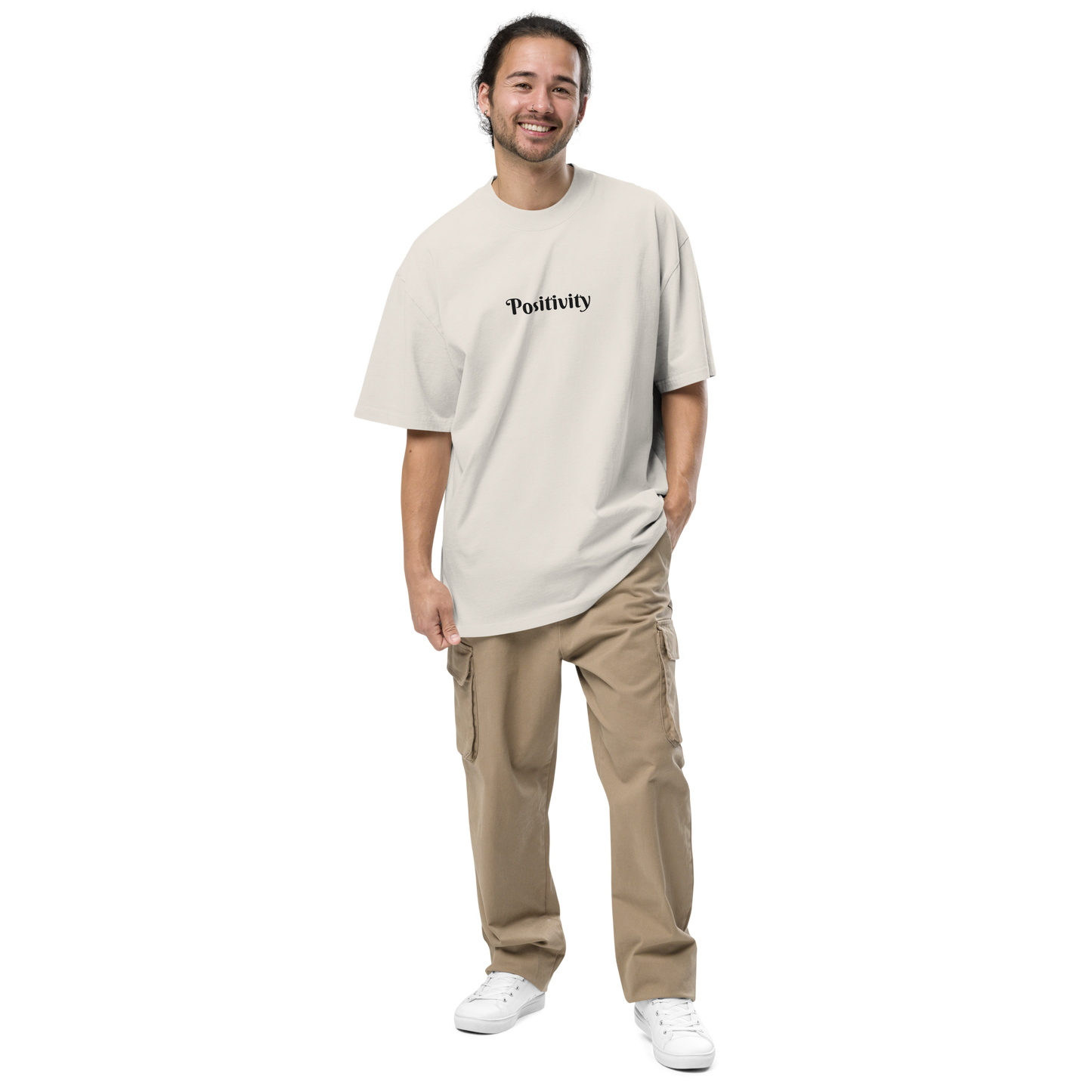 SEE PROBLEMS AS OPPORTUNITIES OVERSIZED TEE IN FADED BONE