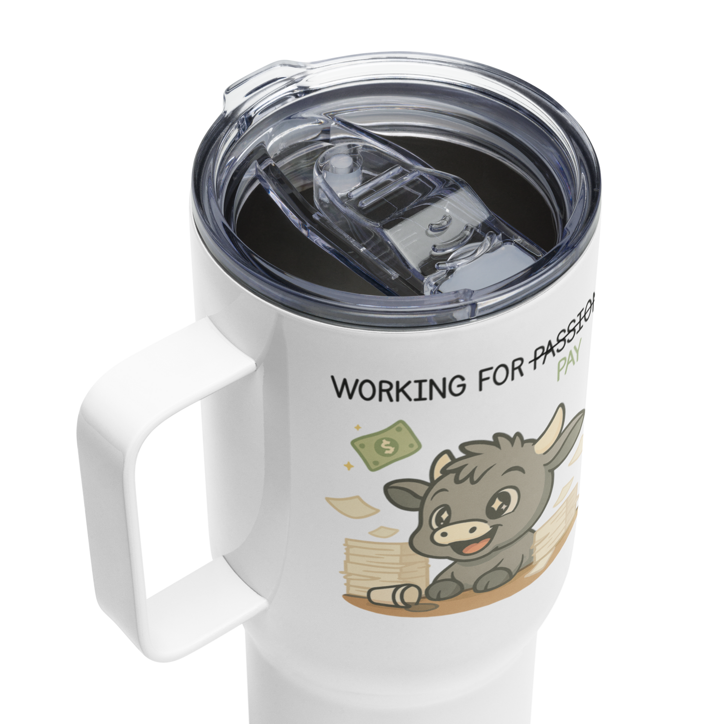 WORKING FOR PAY TRAVEL MUG